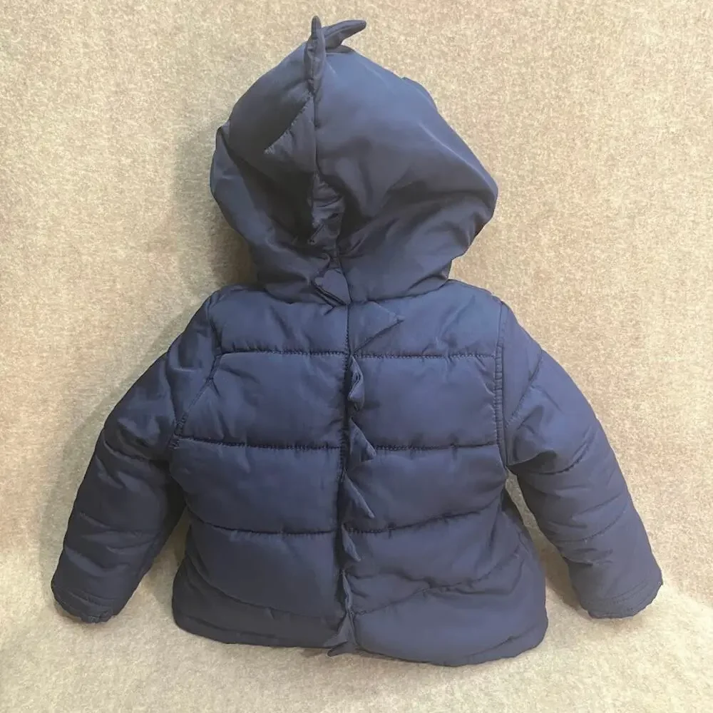Carter's Kids Blue Dino Winter Coat Dinosaur Snow Jacket Size‎ 24mo
